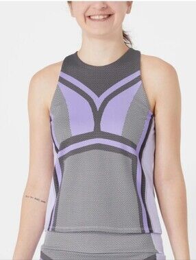 K-Swiss NWT Summer Excel Tank Lavender & Gray Mesh Tennis/Pickleball Tank Top
